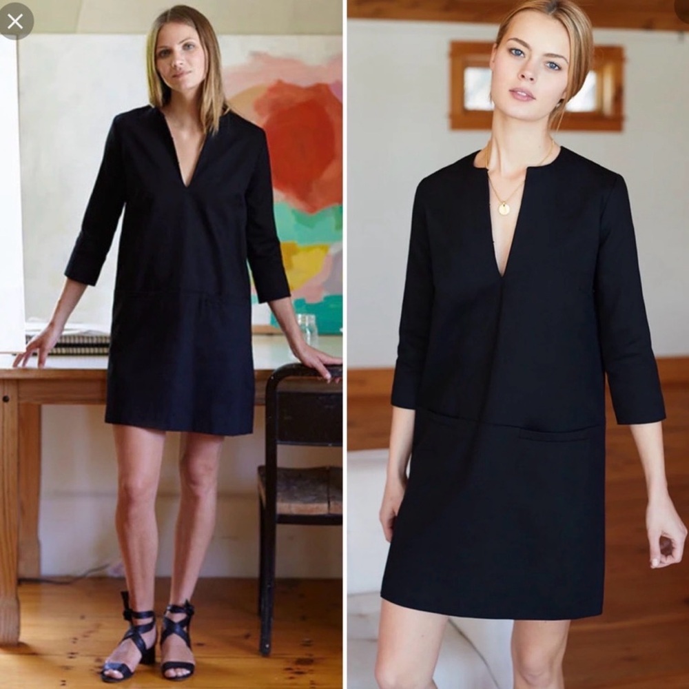 Emerson Fry cotton twill black mini dress